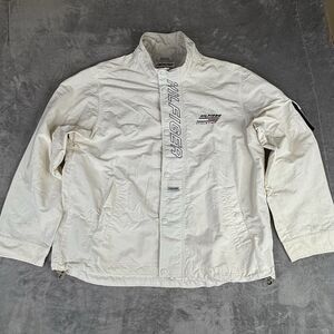 Vintage Tommy Hilfiger Athletics Jacket Mens Large White Full Zip Flag Logo‎